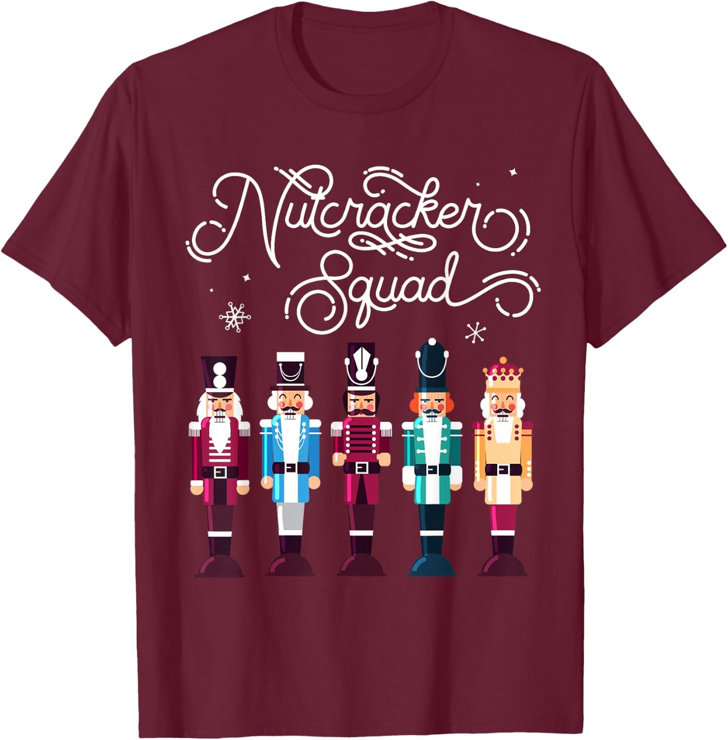 Nutcracker Squad Holiday Christmas Boy Girls Women Men Cute T-Shirt - T-Shirt | Maroon
