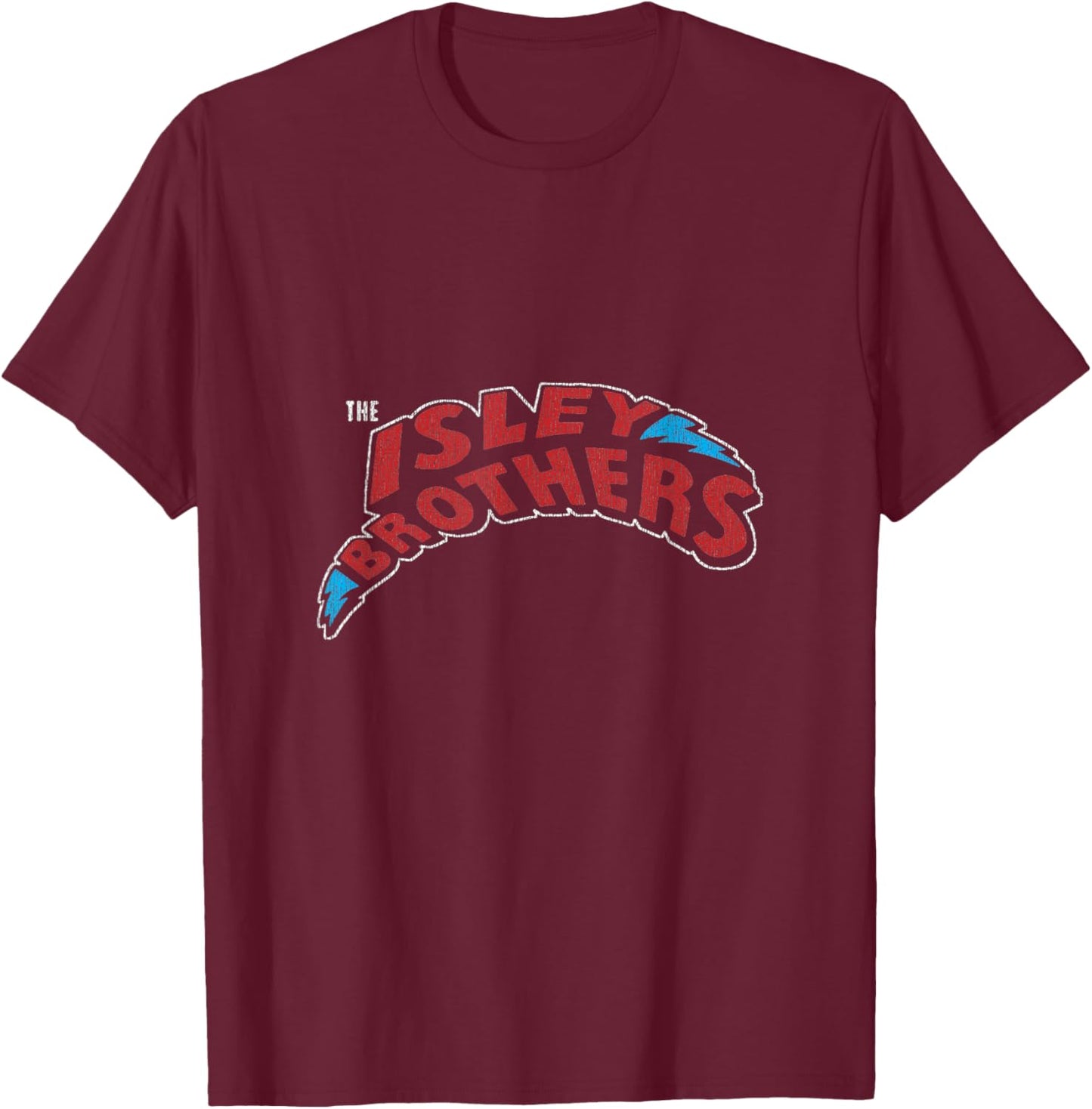 Isley Brothers - Lightning Bolt Logo - Control Industry - -Adults, Kids - Black - Small - Short Sleeve T-Shirt - T-Shirt | Maroon