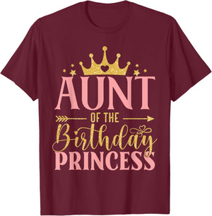 Birthday For Girl Outfit Aunt Of The Birthday Princess T-Shirt - T-Shirt | Maroon