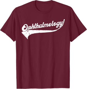 Ophthalmology Typographical Distressed Design T-Shirt - T-Shirt | Maroon