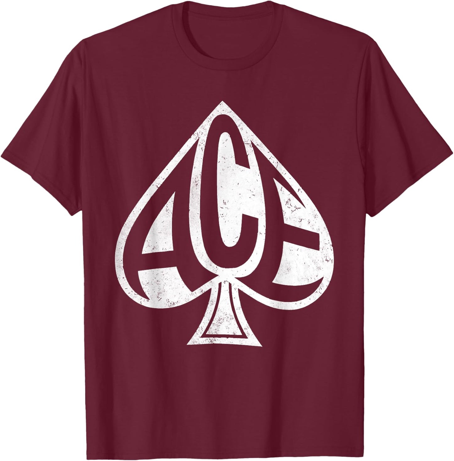 Vintage Ace Spades Texas Hold them Playing Cards Las Vegas T-Shirt - T-Shirt | Maroon