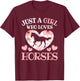 Just A Girl Who Loves Horses Horseback Riding Horse Lover T-Shirt - T-Shirt | Maroon