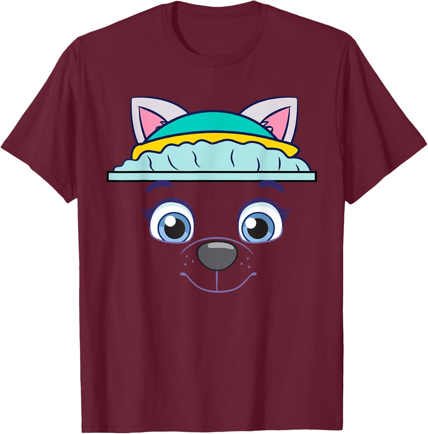 Paw Patrol Everest Character Face T-Shirt - T-Shirt | Maroon