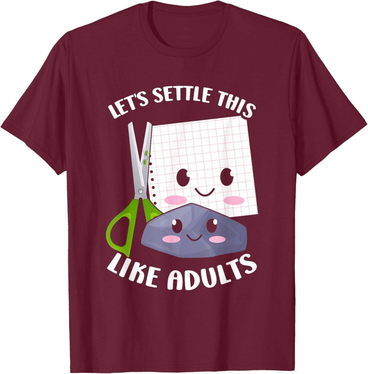Rock Paper Scissors Funny Group Kawaii Halloween Costumes T-Shirt - T-Shirt | Maroon