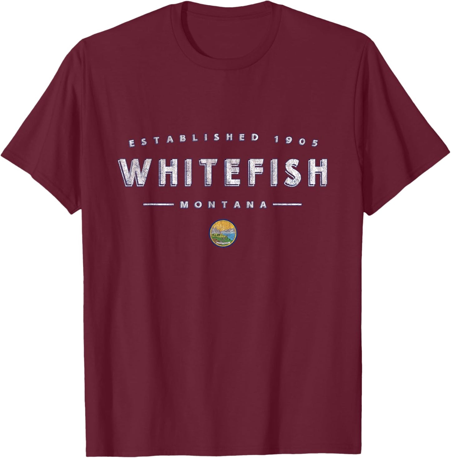 Whitefish Montana - Whitefish MT T-Shirt - T-Shirt | Maroon