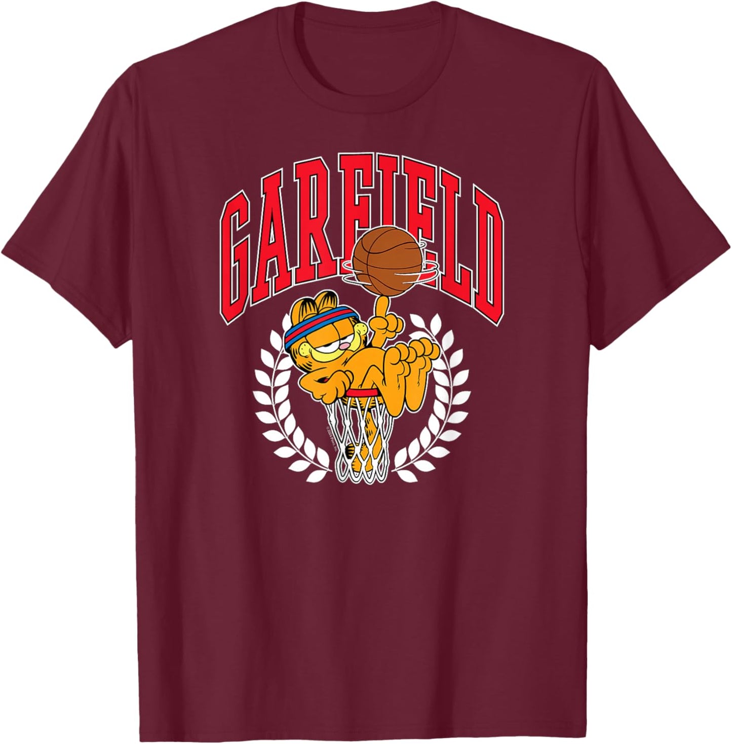 Garfield - Collegiate Basketball Hoop T-Shirt - T-Shirt | Maroon