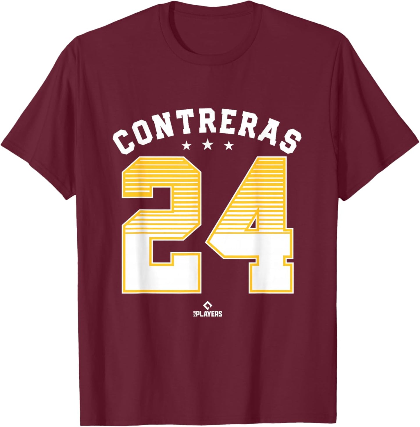 William Contreras 24 Milwaukee MLBPA T-Shirt - T-Shirt | Maroon
