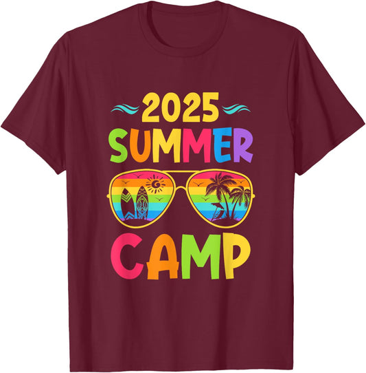 2025 Summer Camp 2025 Summer Vacation Matching Family Group T-Shirt - T-Shirt | Maroon