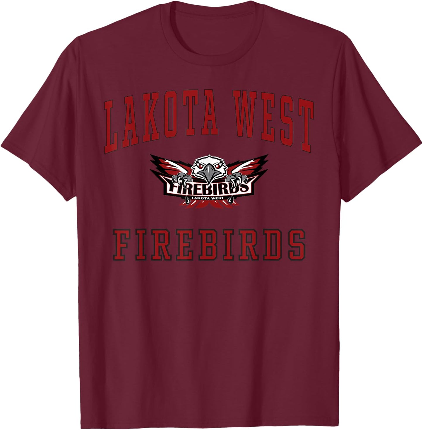 Lakota West High School Firebirds C1 T-Shirt - T-Shirt | Maroon