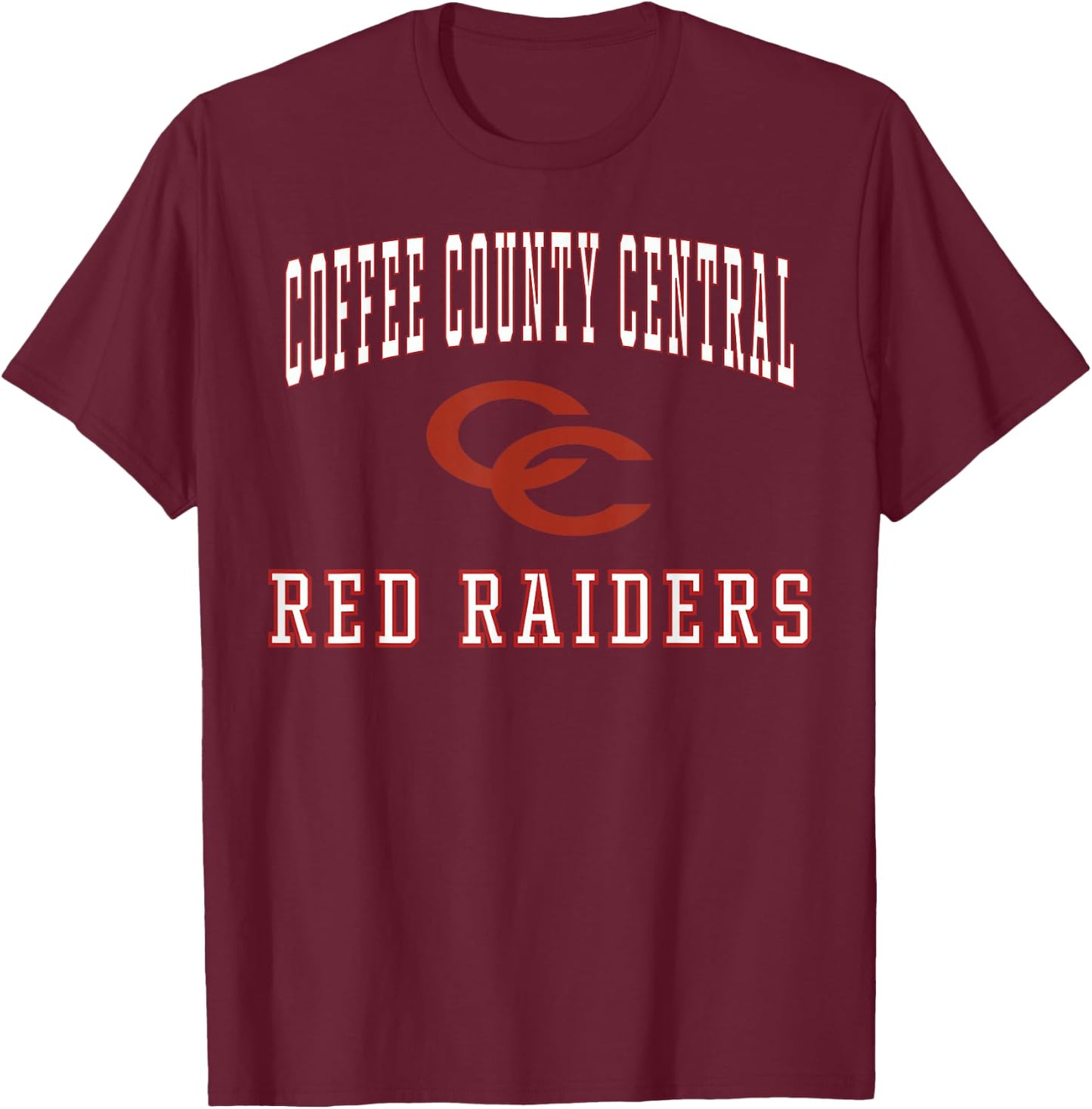 Coffee County Central High School Red Raiders C1 T-Shirt - T-Shirt | Maroon