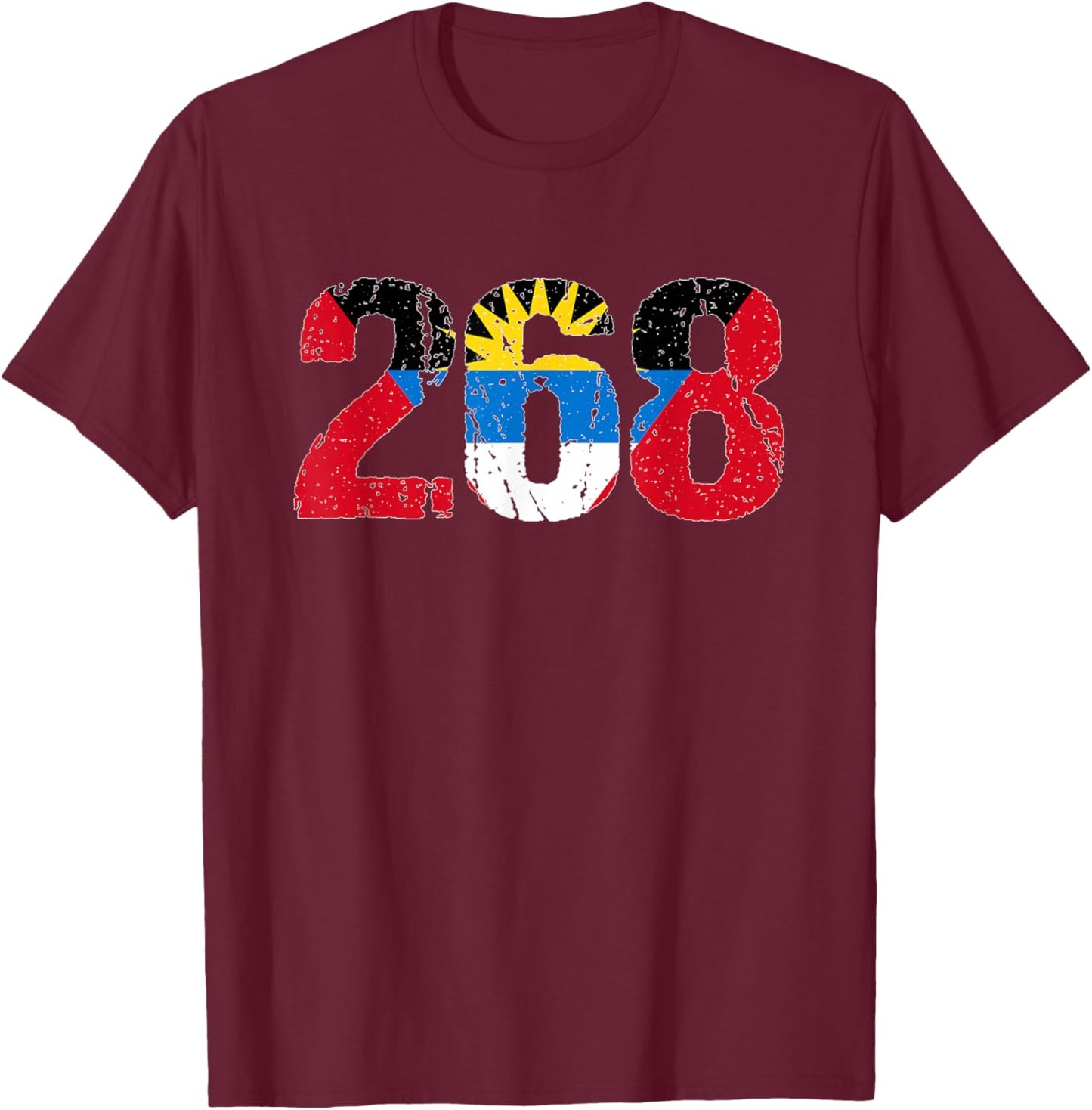 268 Antigua and Barbuda T-Shirt - T-Shirt | Maroon
