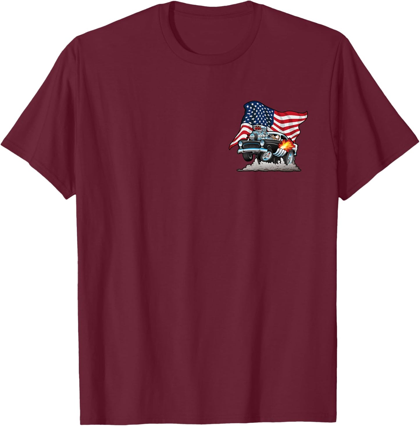 Car Crazy! Muscle Cars Classic Cars Hotrods Cartoon T-Shirt - T-Shirt | Maroon