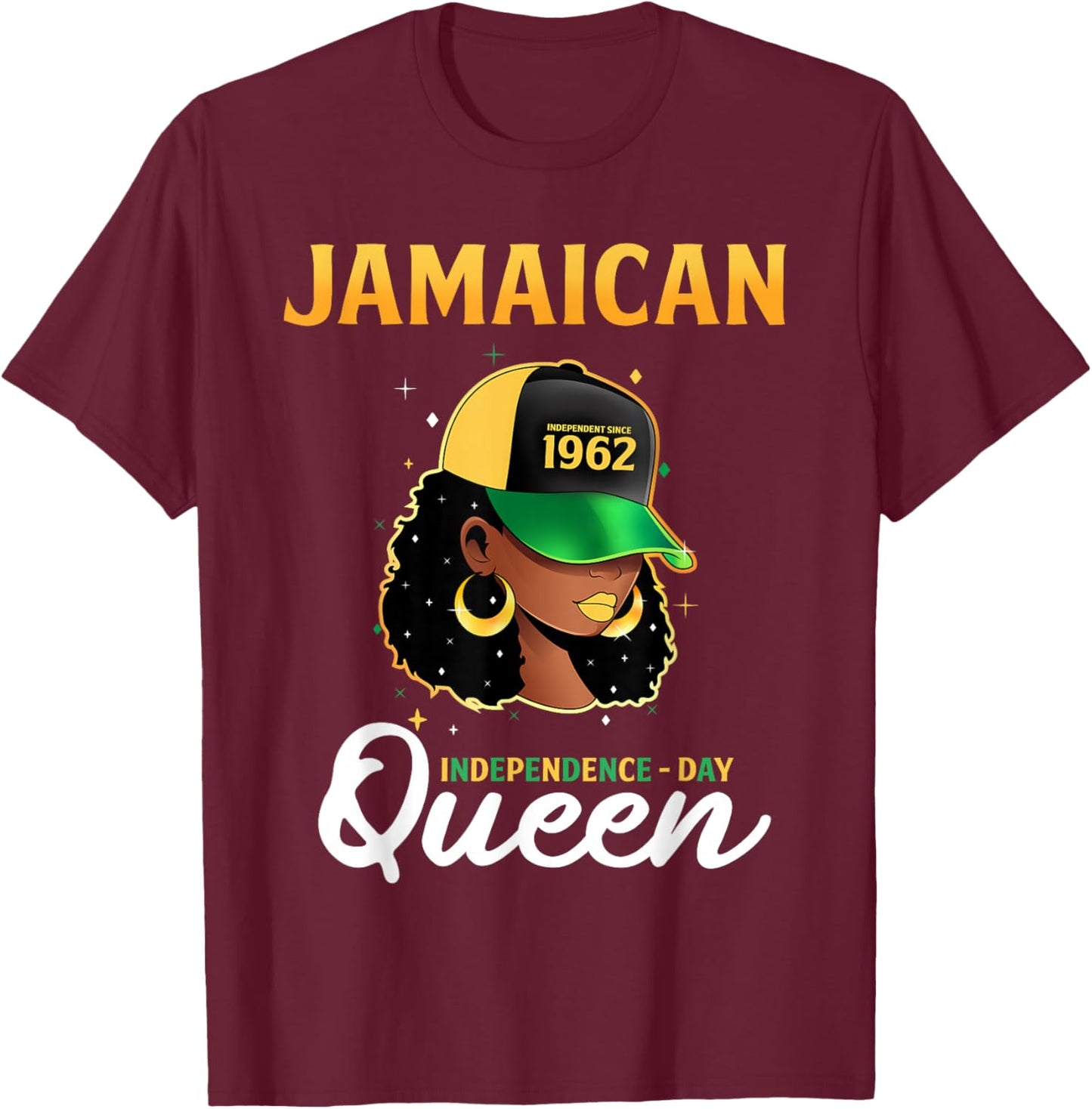 Jamaican Queen independence day 1962 T-Shirt - T-Shirt | Maroon