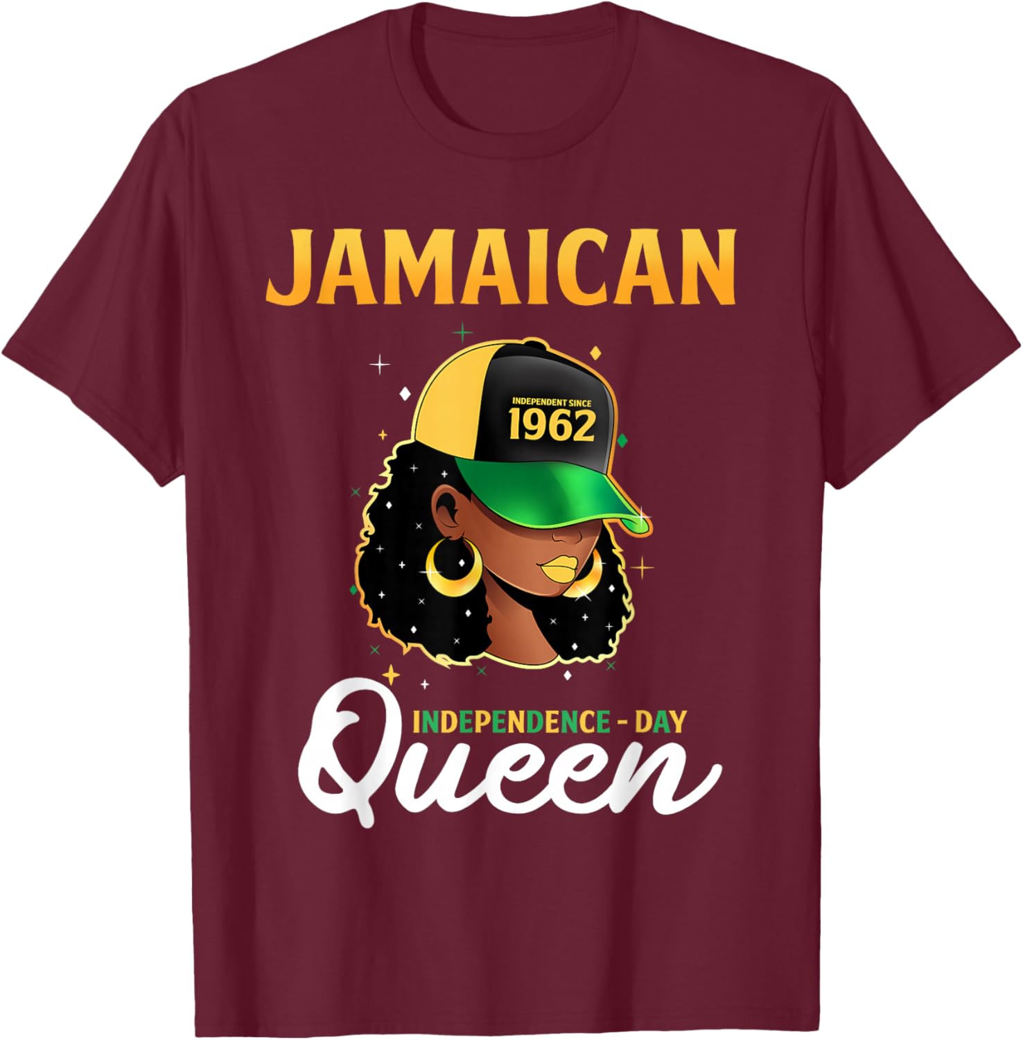 Jamaican Queen independence day 1962 T-Shirt - T-Shirt | Maroon