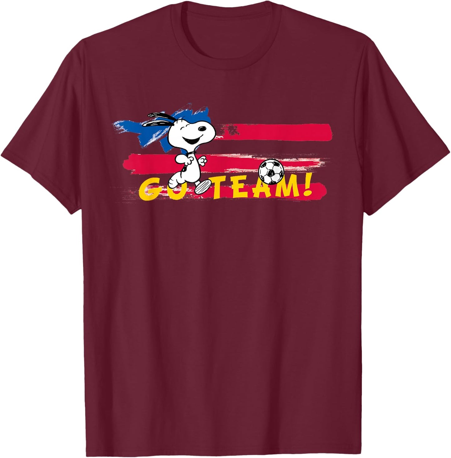 Peanuts - Snoopy Soccer Go Team USA T-Shirt - T-Shirt | Maroon