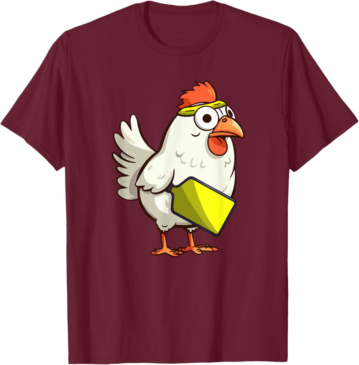 Cute Rooster Funny Chicken Pickleball Player T-Shirt - T-Shirt | Maroon