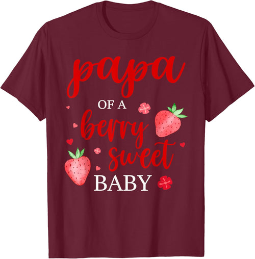 Papa Of A Berry Sweet One Strawberry Baby First Birthday
