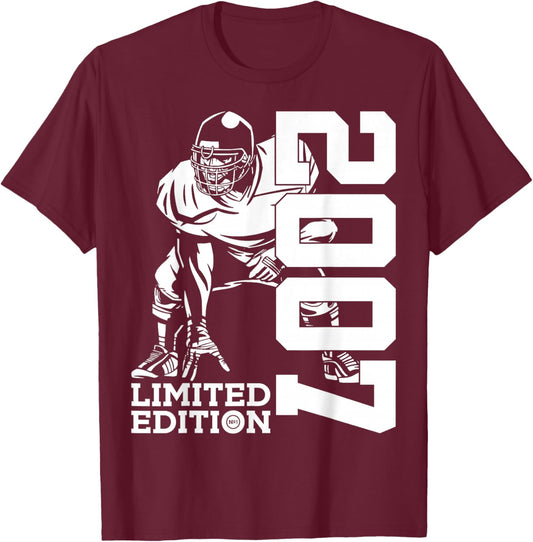 19th BIRTHDAY FOOTBALL LIMITED EDITION 2007 T-Shirt - T-Shirt | Maroon