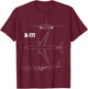 B-777 Aircraft blueprint T-Shirt - T-Shirt | Maroon