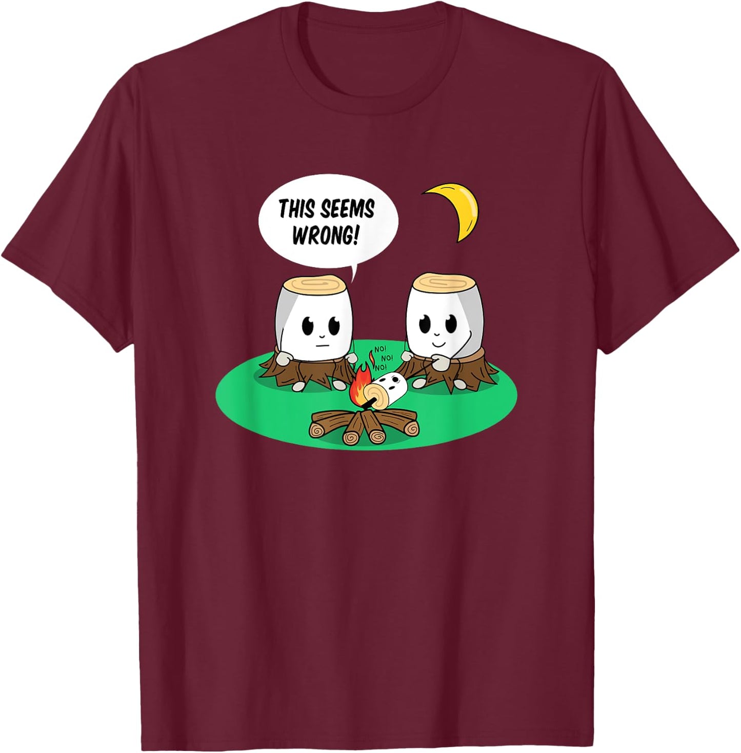 Marshmallows Roasting Marshmallow Campfire Bonfire Camping T-Shirt - T-Shirt | Maroon