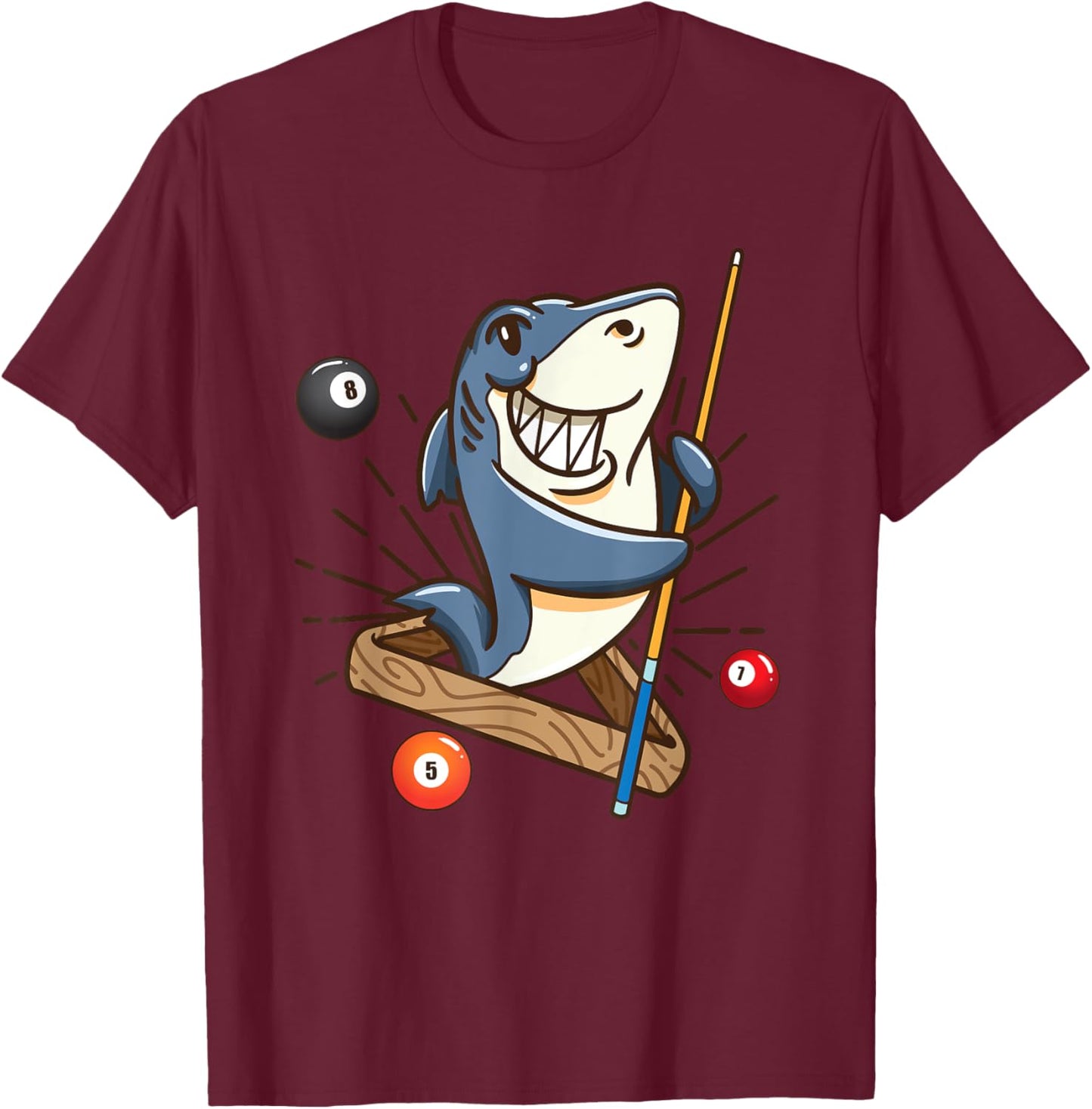 Billiard Shark Hustler Pool Shirts Girls Snooker Gifts T-Shirt - T-Shirt | Maroon