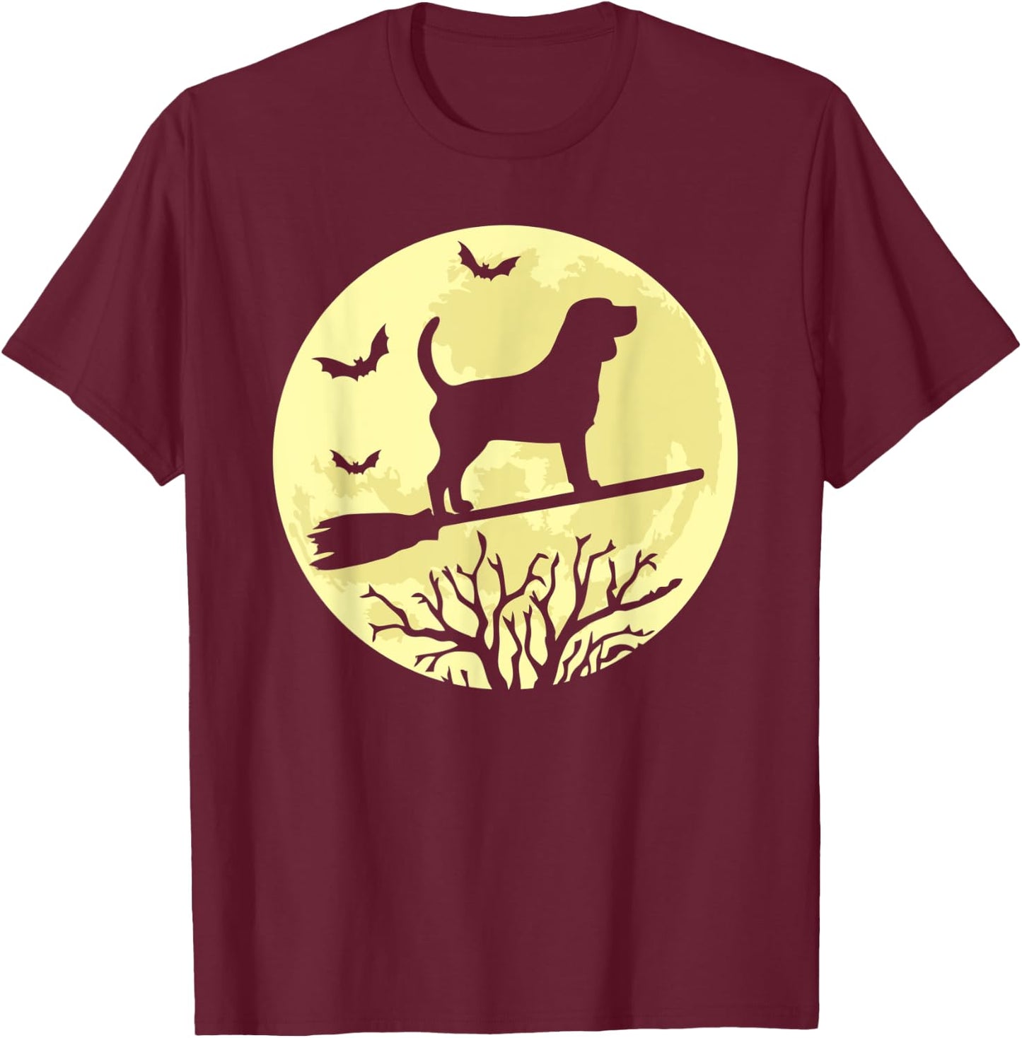 Beagle Witch Funny Beagle Dog Lover Halloween T-Shirt - T-Shirt | Maroon