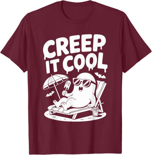 Creep It Cool Summerween Halloween Fun T-Shirt - T-Shirt | Maroon
