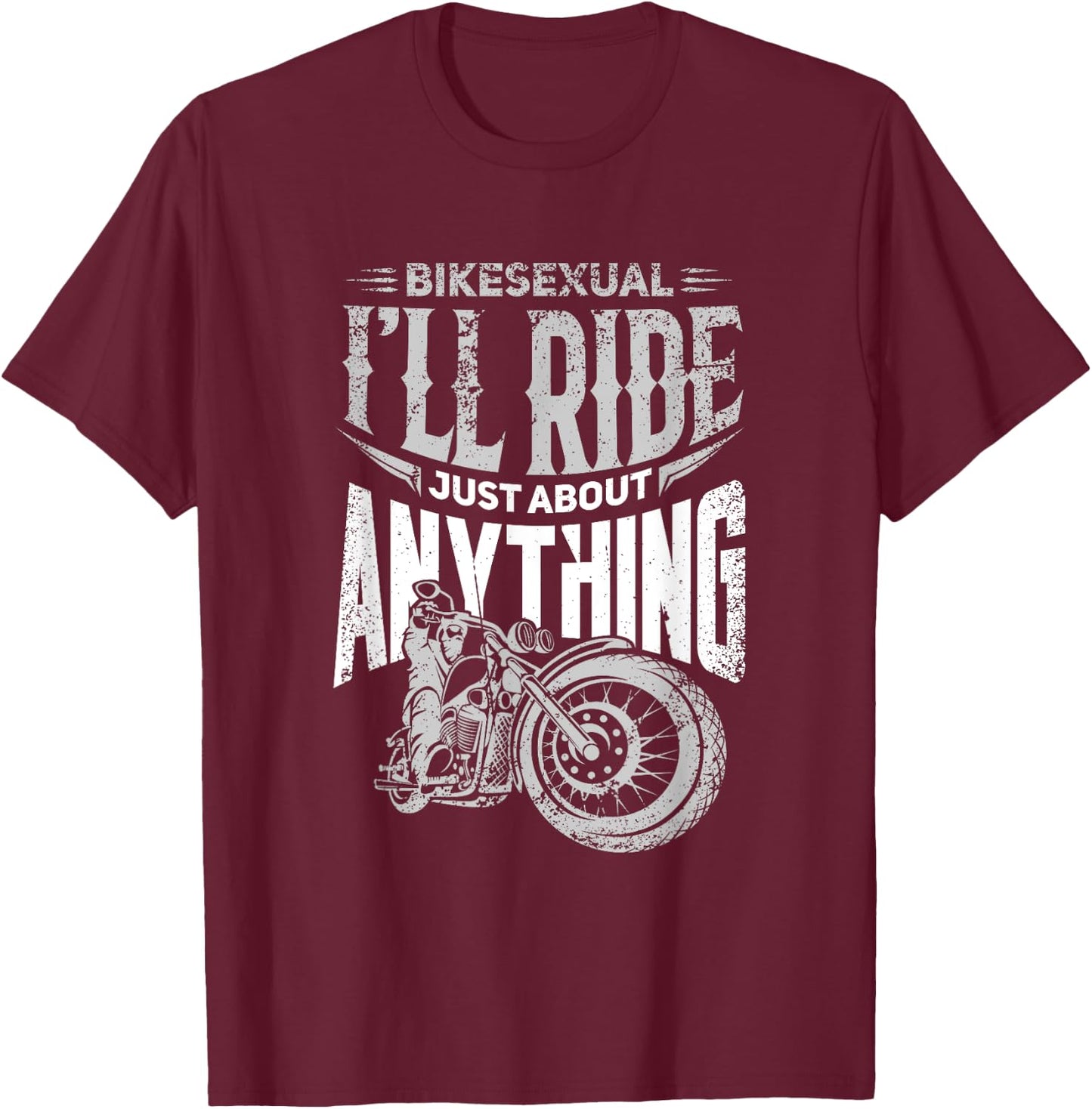 Hog Bikesexual Funny Motorcycle Bisexual Biker T-Shirt - T-Shirt | Maroon