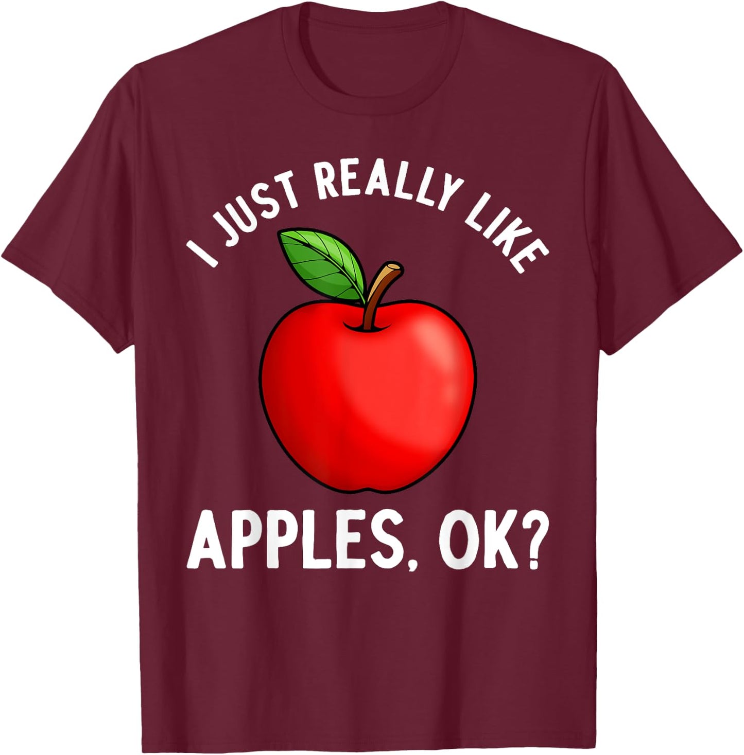Cool Apple Art Women Kids Apple Picking Fruit Apples T-Shirt - T-Shirt | Maroon