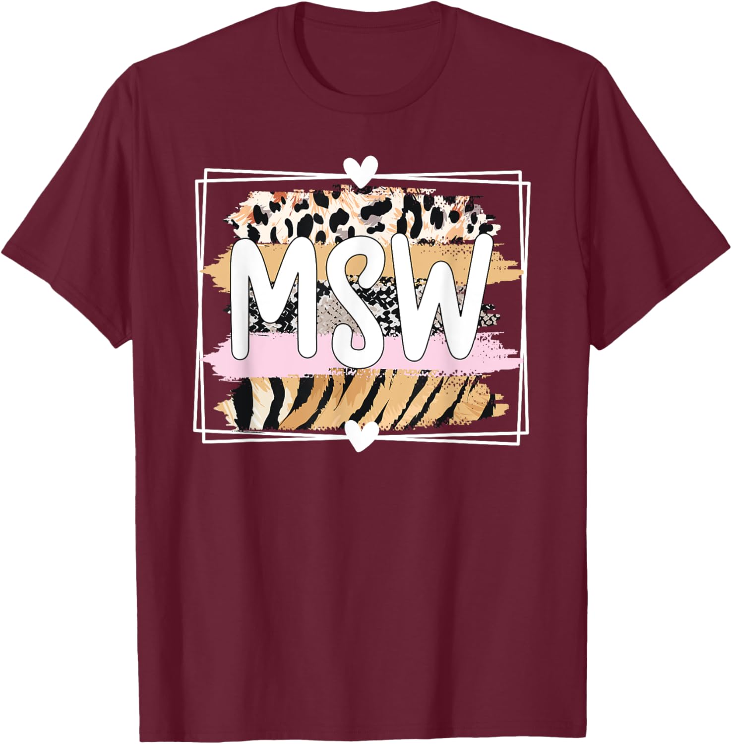 MSW Social Worker Graduation Master's Degree T-Shirt - T-Shirt | Maroon
