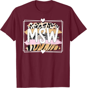 MSW Social Worker Graduation Master's Degree T-Shirt - T-Shirt | Maroon