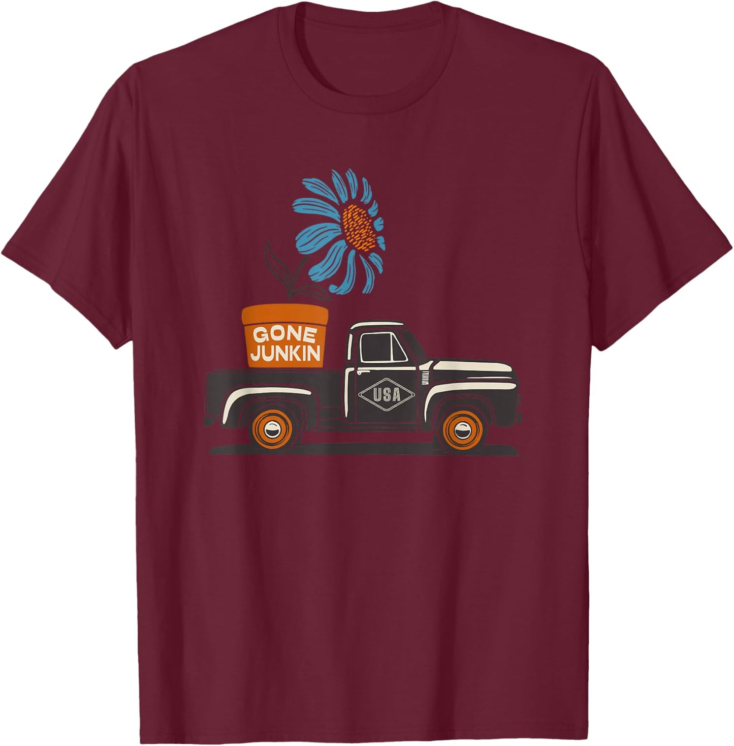 Gone Junkin - Antique & Junk Lovers - Thrifting T-Shirt - T-Shirt | Maroon