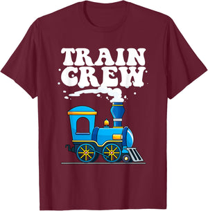 Birthday Train Crew Party Family Matching Men Women Kids T-Shirt - T-Shirt | Maroon