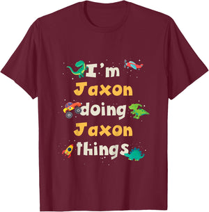 Kids Cool Jaxon Personalized First Name Boys T-Shirt - T-Shirt | Maroon