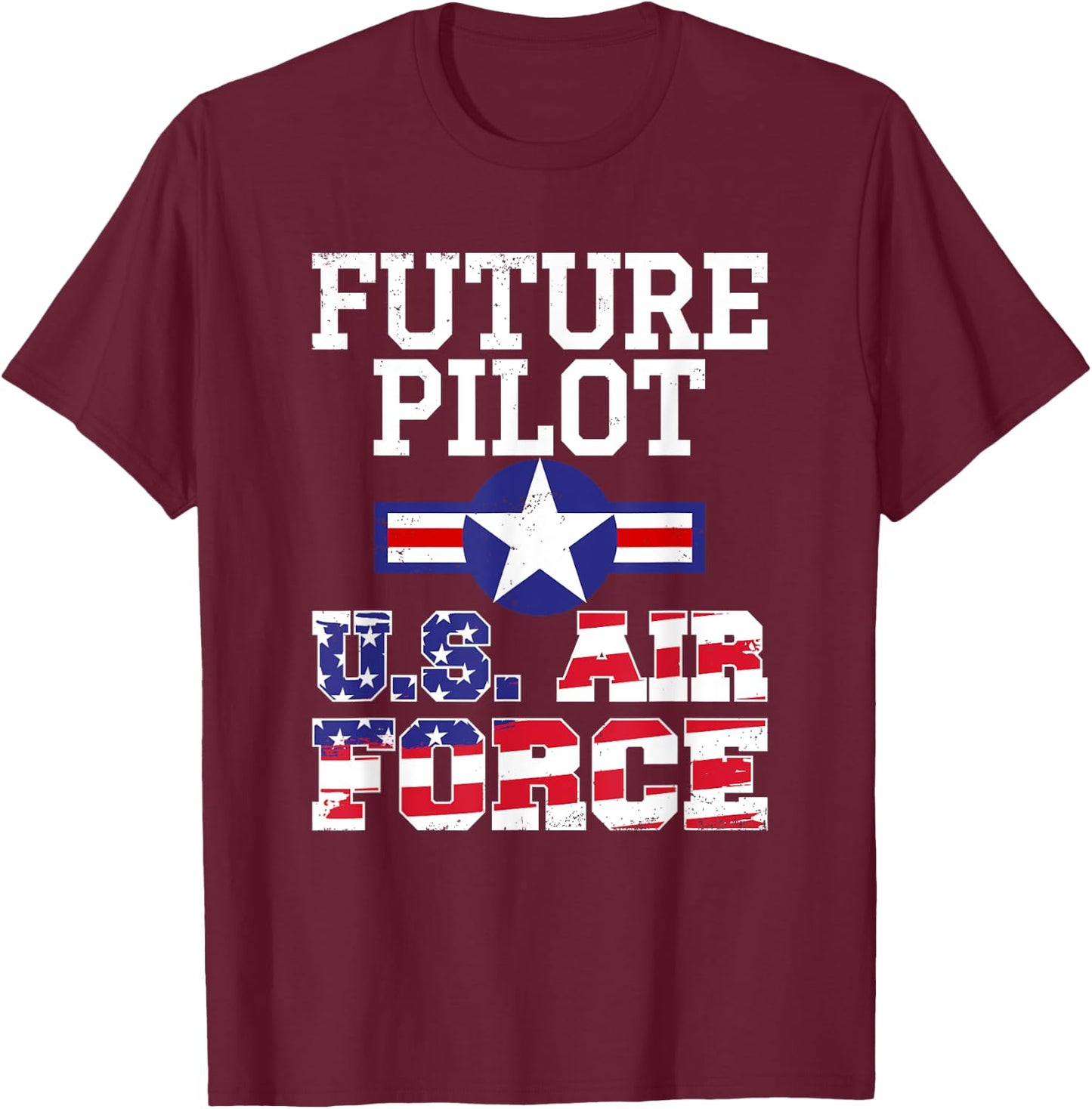 US Air Force Future Pilot Vintage silhouette T shirt T-Shirt - T-Shirt | Maroon
