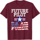 US Air Force Future Pilot Vintage silhouette T shirt T-Shirt - T-Shirt | Maroon