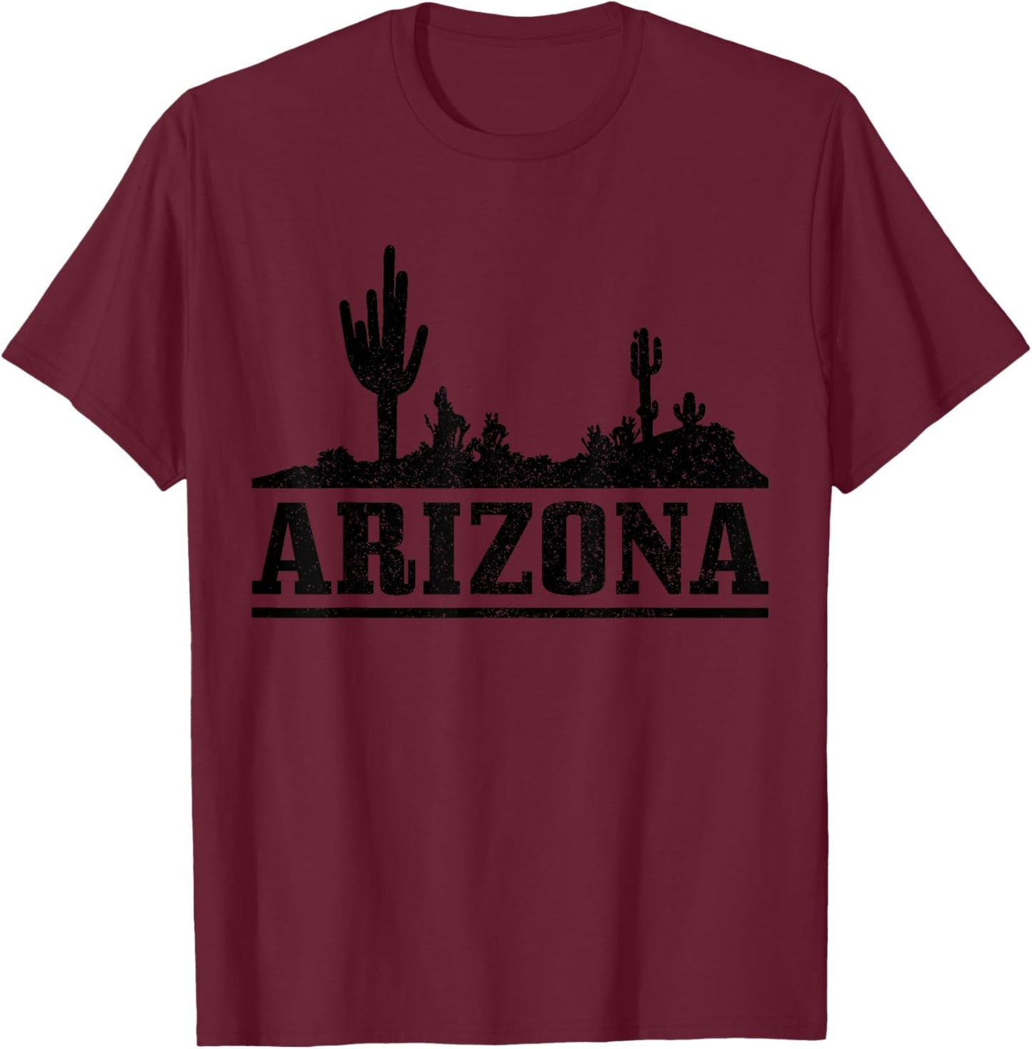 Arizona AZ Pride Cactus Desert Vintage T-Shirt - T-Shirt | Maroon