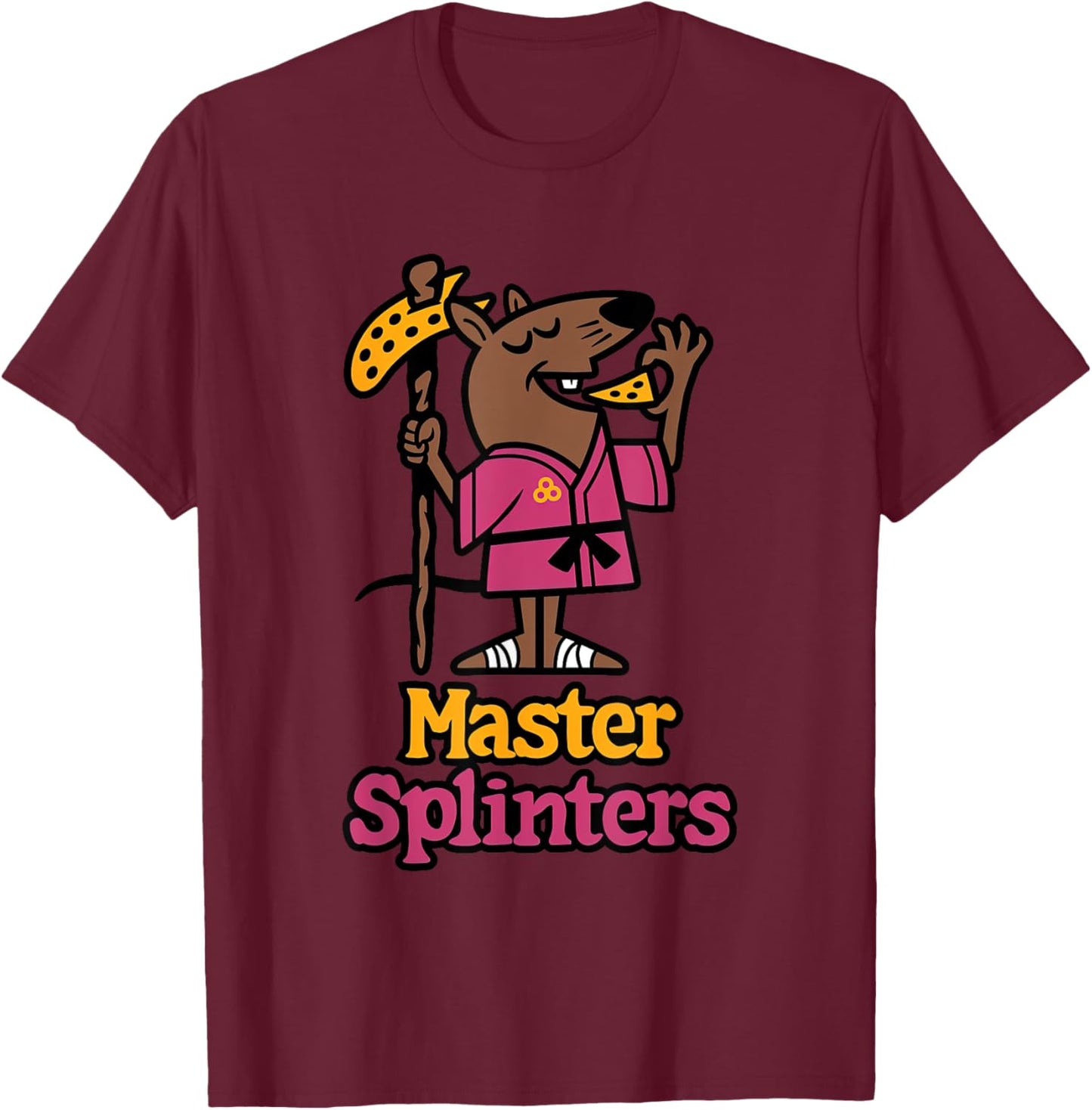 Master Splinters Pizza T-Shirt - T-Shirt | Maroon