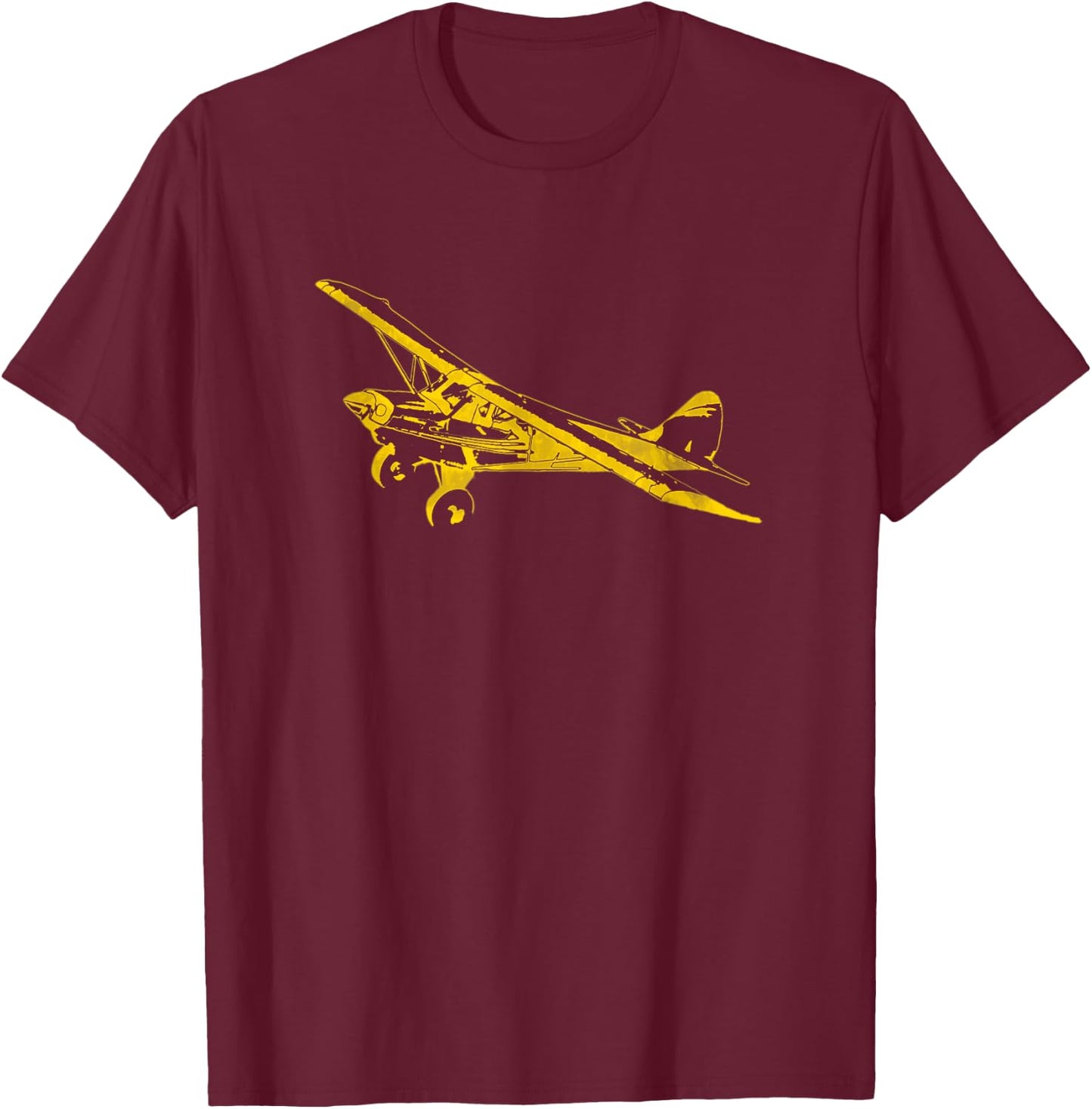 Classic Airplane Pilot Super Bush Cub T-Shirt - T-Shirt | Maroon
