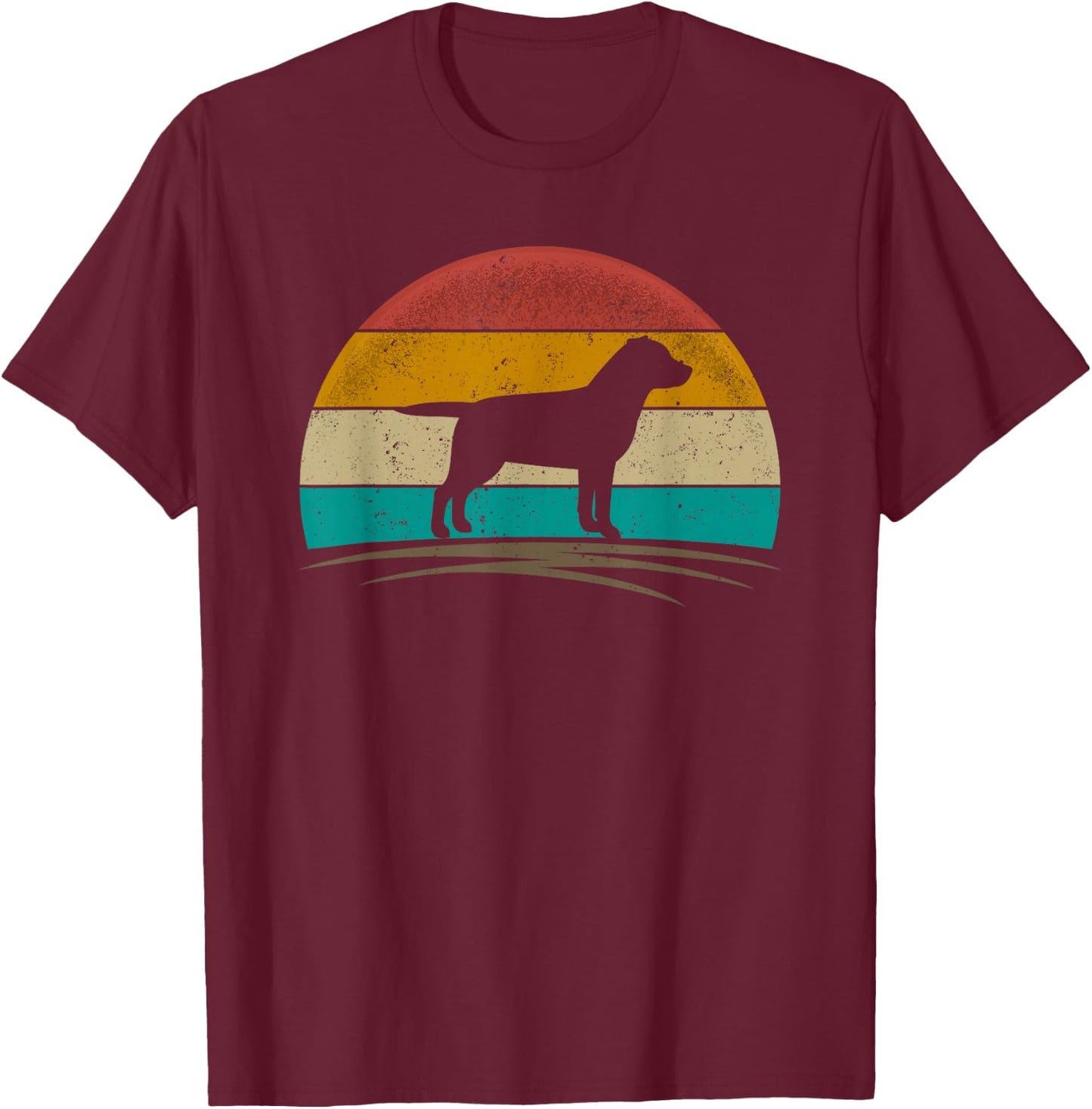 Labrador Retriever Dog Retro Labrador Lover Pet Lab Mom Dad T-Shirt - T-Shirt | Maroon