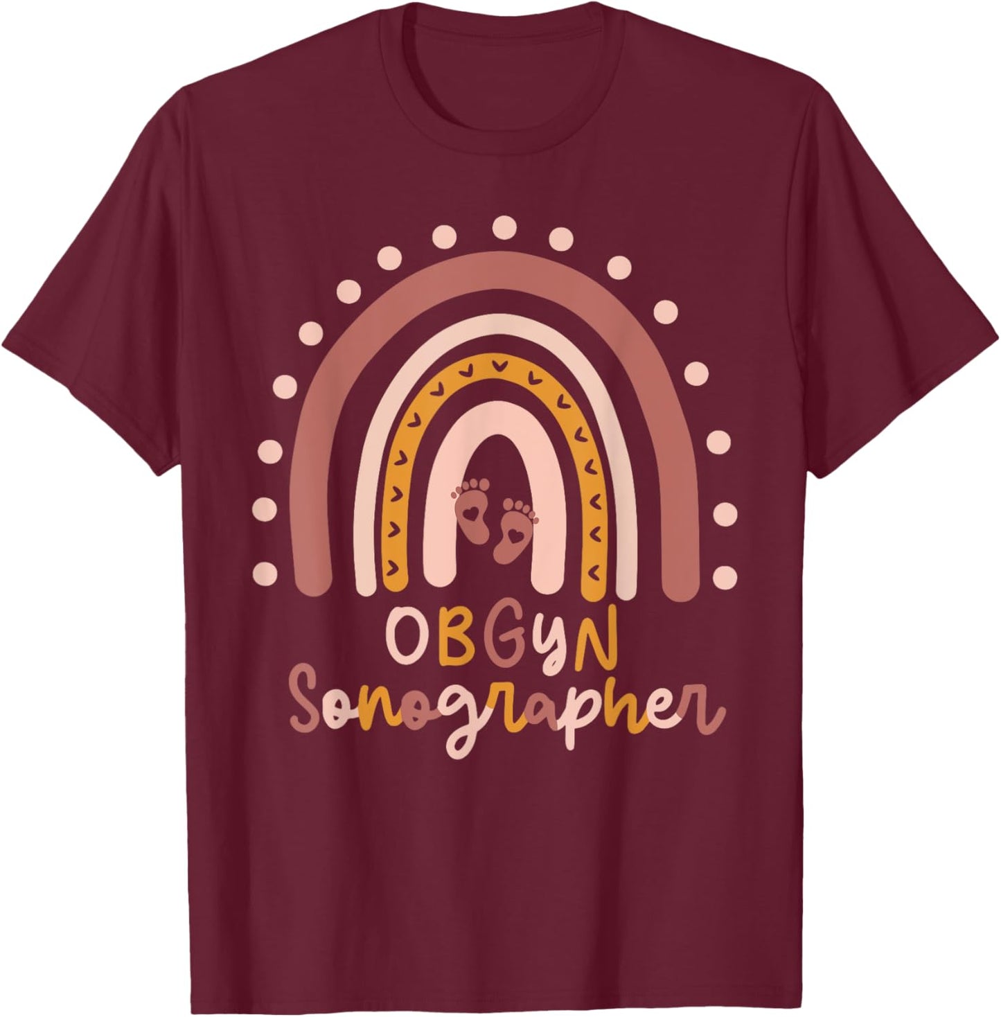 OBGYN Sonographer Obstetrician Gynecologist Nurse Ob Gyn T-Shirt - T-Shirt | Maroon