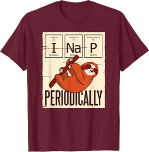 Funny Science Sloth Pajama for Sloth Lovers and Nerds T-Shirt - T-Shirt | Maroon