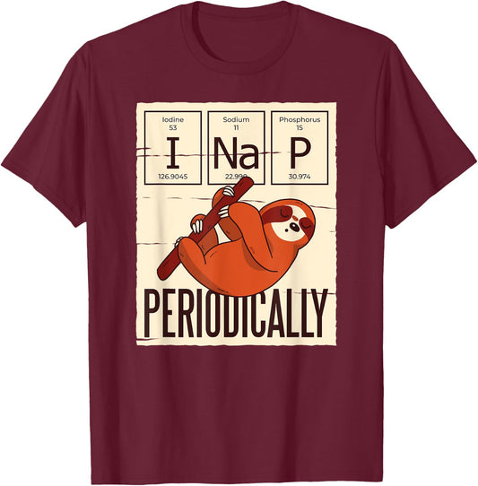 Funny Science Sloth Pajama for Sloth Lovers and Nerds T-Shirt - T-Shirt | Maroon