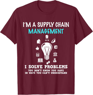 Funny Management Gifts for Managers Supply Chain T-Shirt - T-Shirt | Maroon