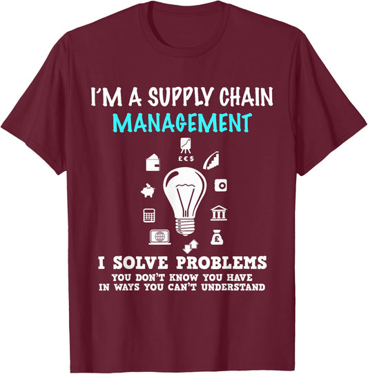 Funny Management Gifts for Managers Supply Chain T-Shirt - T-Shirt | Maroon