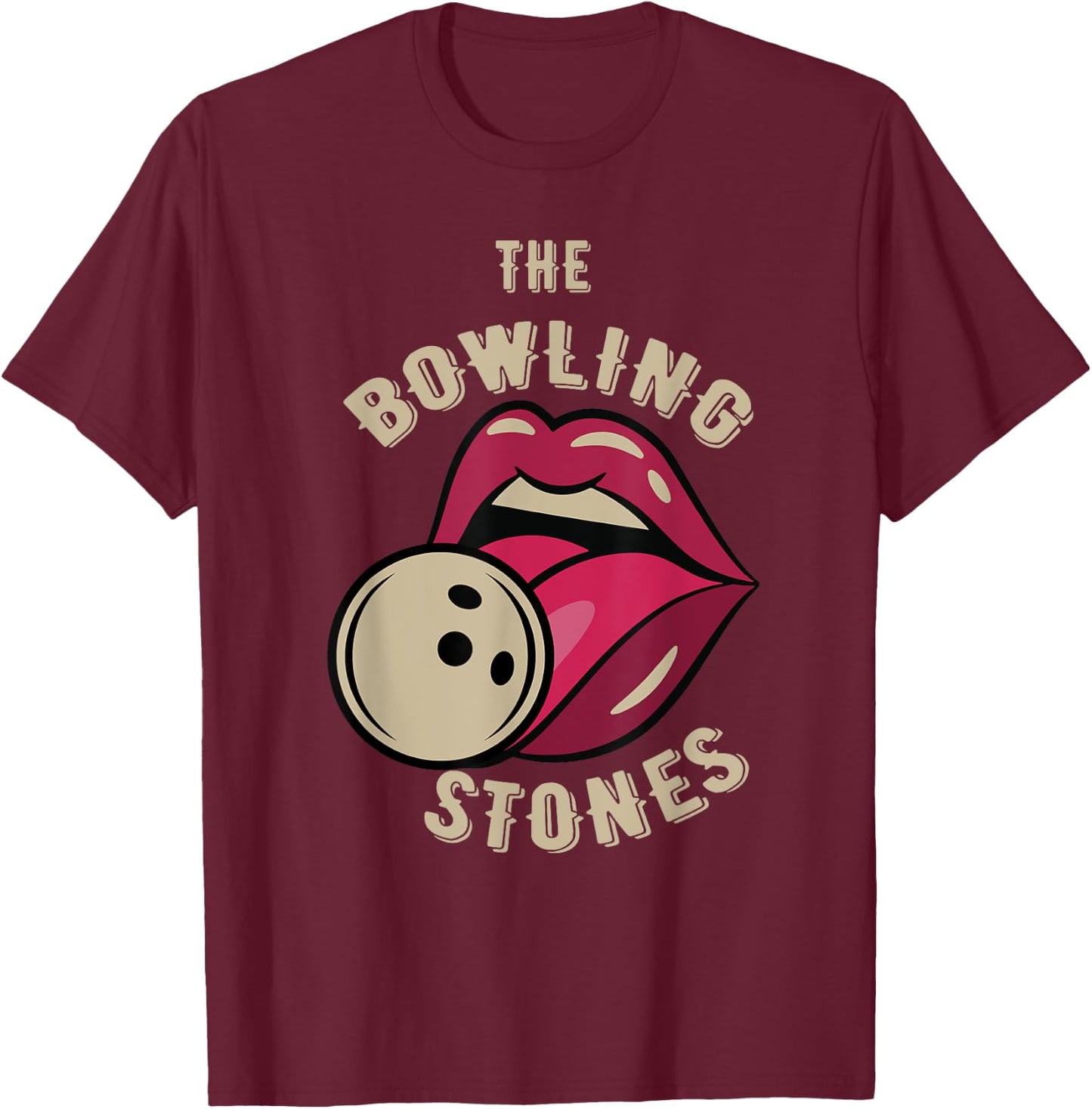 Funny Pun Bowling Stone T-Shirt - T-Shirt | Maroon