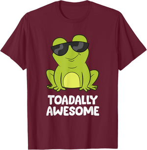 The Toad Lover Gift Store Toadally Awesome Amphibian Frog Funny Toad T-Shirt - T-Shirt | Maroon