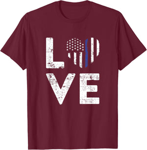 Policeman Valentines Day Gift Law Enforcement Police T-Shirt - T-Shirt | Maroon