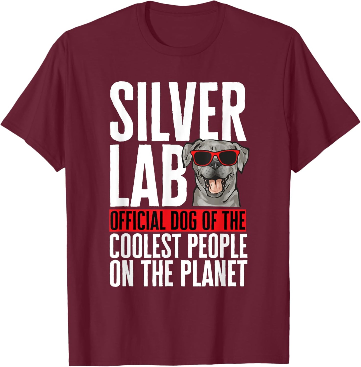 Silver Labrador Retriever Silver Lab T-Shirt - T-Shirt | Maroon