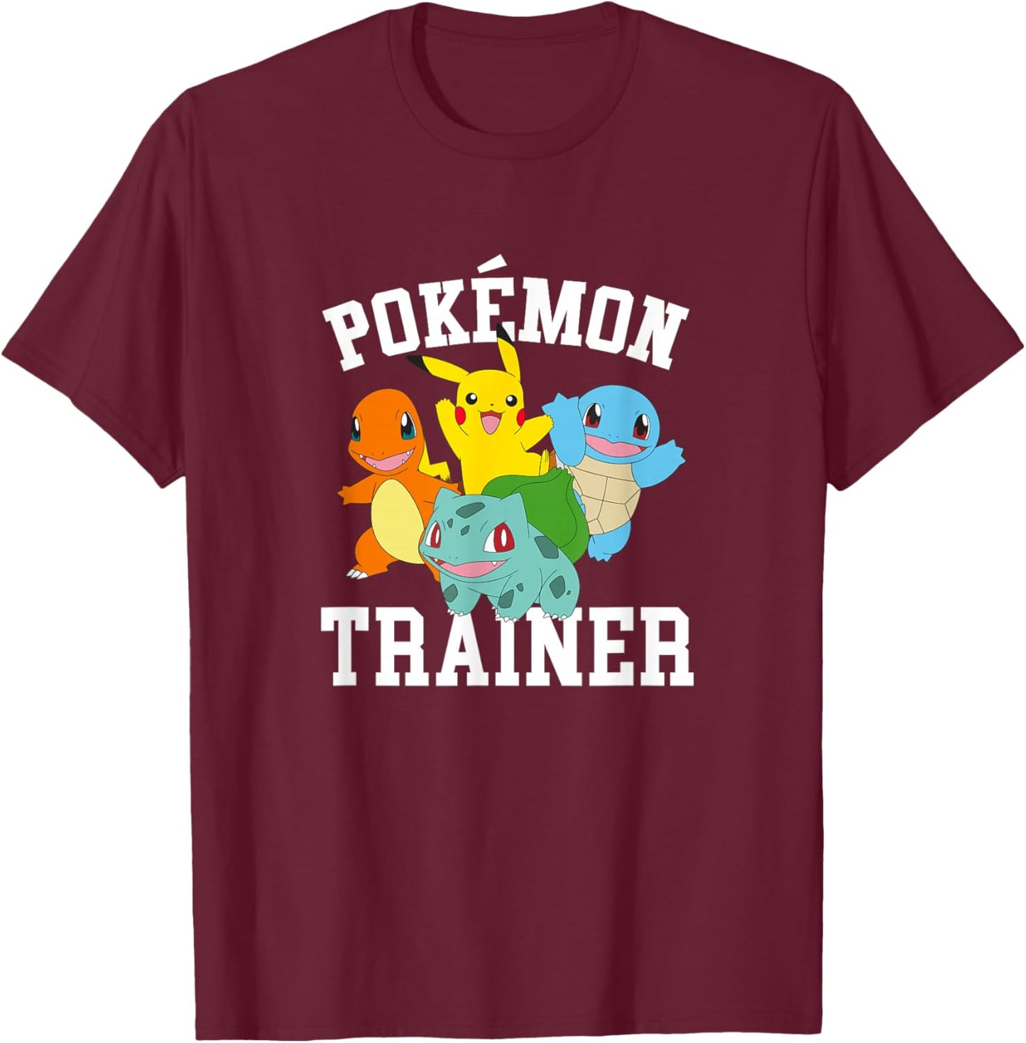 Pokémon Trainer Kanto Starters Vintage Portraits T-Shirt - T-Shirt | Maroon